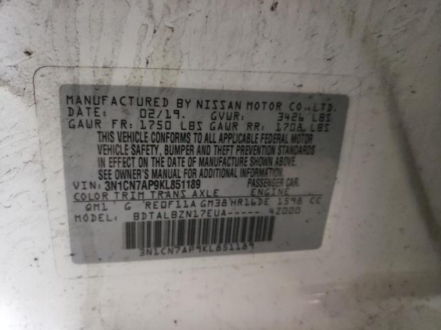 Photo 10 from auction – 2019 NISSAN VERSA S with VIN 3N1CN7AP9KL851189