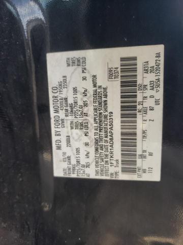 Photo 10 from auction – 2010 FORD RANGER with VIN 1FTKR1AD8APA50319