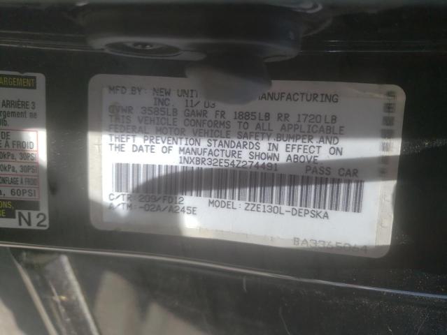 Photo 10 from auction – 2004 TOYOTA COROLLA with VIN 1NXBR32E54Z274491