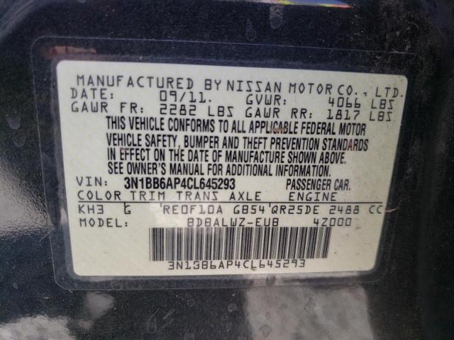 Photo 10 from auction – 2012 NISSAN SENTRA SE- with VIN 3N1BB6AP4CL645293