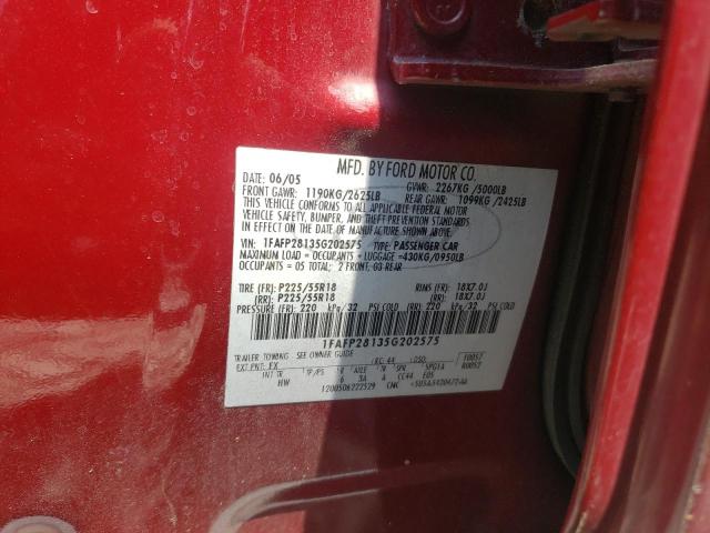 Photo 10 from auction – 2005 FORD FIVE HUNDR with VIN 1FAFP28135G202575