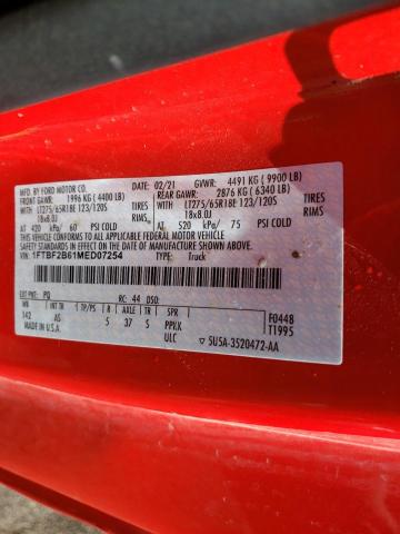 Photo 10 from auction – 2021 FORD F250 SUPER with VIN 1FTBF2B61MED07254