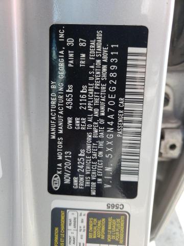 Photo 10 from auction – 2014 KIA OPTIMA EX with VIN 5XXGN4A70EG289311