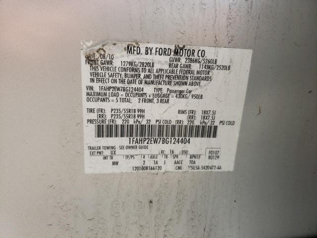 Photo 10 from auction – 2011 FORD TAURUS SEL with VIN 1FAHP2EW7BG124404