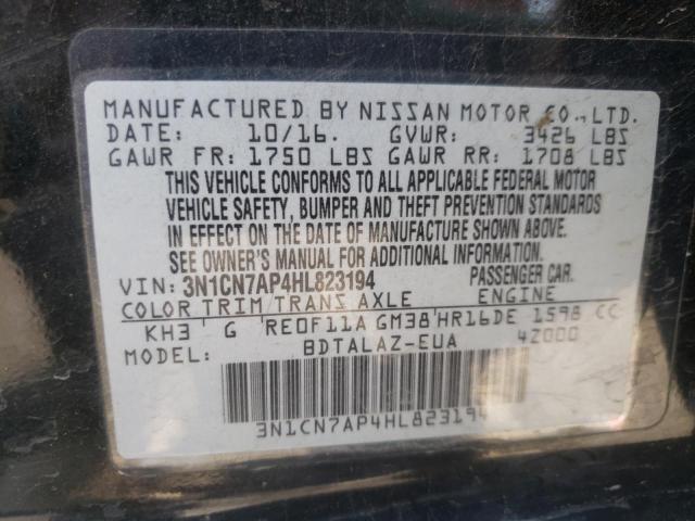 Photo 10 from auction – 2017 NISSAN VERSA S with VIN 3N1CN7AP4HL823194