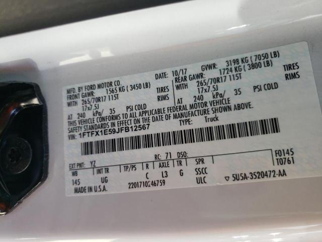 Photo 10 from auction – 2018 FORD F150 SUPER with VIN 1FTFX1E59JFB12567