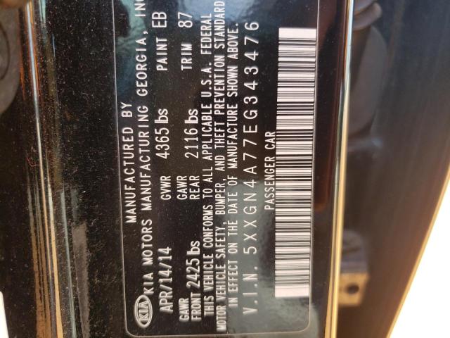 Photo 10 from auction – 2014 KIA OPTIMA EX with VIN 5XXGN4A77EG343476