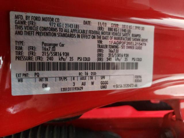Photo 10 from auction – 2014 FORD FOCUS SE with VIN 1FADP3F26EL215479