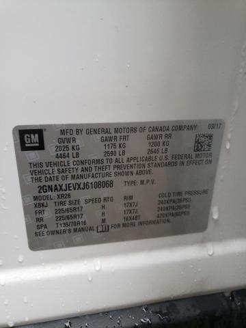 Photo 10 from auction – 2018 CHEVROLET EQUINOX LT with VIN 2GNAXJEVXJ6108068