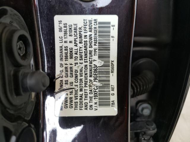 Photo 10 from auction – 2016 HONDA CIVIC EX with VIN 19XFC2F79GE063407