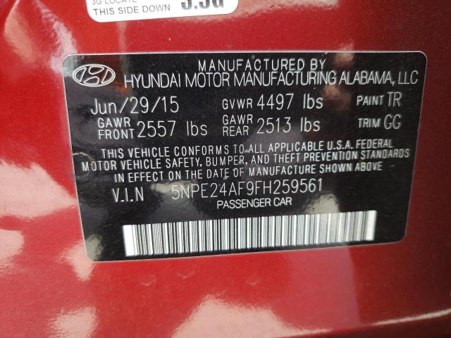 Photo 10 from auction – 2015 HYUNDAI SONATA SE with VIN 5NPE24AF9FH259561
