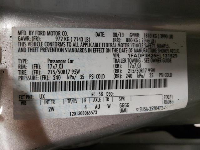 Photo 10 from auction – 2014 FORD FOCUS SE with VIN 1FADP3K25EL131529