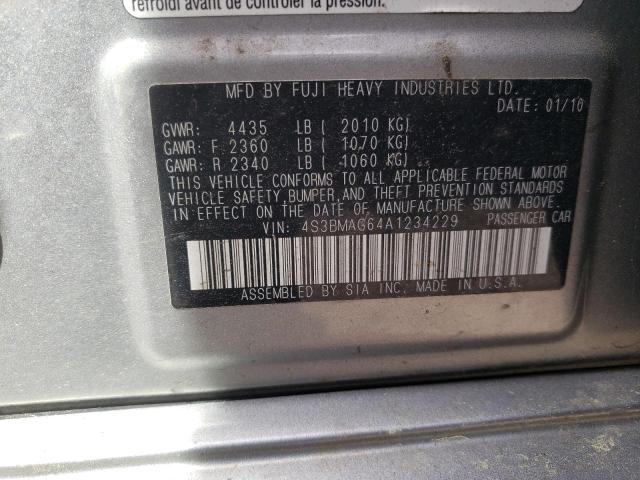 Photo 10 from auction – 2010 SUBARU LEGACY 2.5 with VIN 4S3BMAG64A1234229