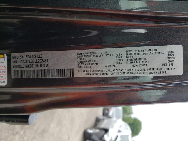 Photo 10 from auction – 2020 JEEP GLADIATOR with VIN 1C6JJTEG7LL202451