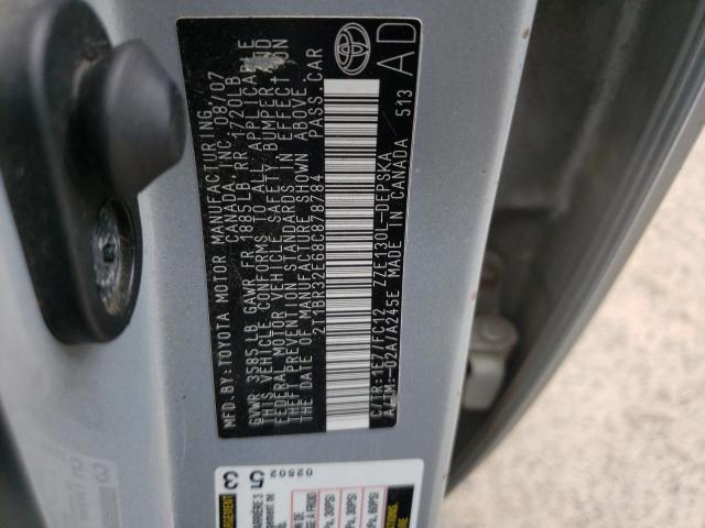 Photo 10 from auction – 2008 TOYOTA COROLLA CE with VIN 2T1BR32E68C878784