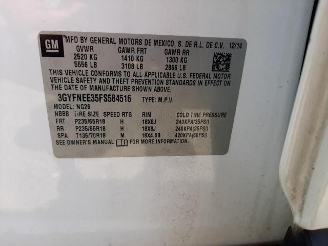 Photo 10 from auction – 2015 CADILLAC SRX LUXURY with VIN 3GYFNEE35FS584516