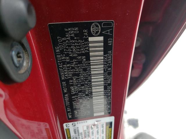 Photo 10 from auction – 2008 TOYOTA COROLLA CE with VIN 2T1BR32E38C909070