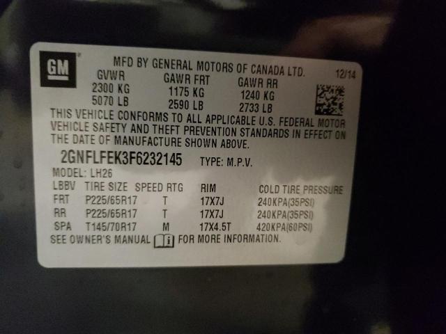 Photo 10 from auction – 2015 CHEVROLET EQUINOX LT with VIN 2GNFLFEK3F6232145