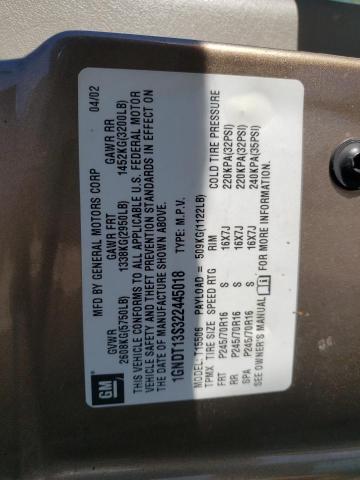 Photo 10 from auction – 2002 CHEVROLET TRAILBLAZE with VIN 1GNDT13S322445018