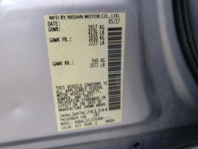 Photo 10 from auction – 2017 NISSAN ALTIMA 2.5 with VIN 1N4AL3AP7HC261344