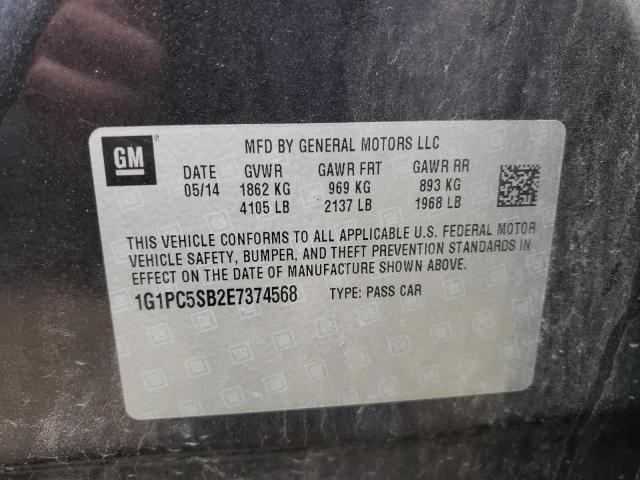 Photo 10 from auction – 2014 CHEVROLET CRUZE LT with VIN 1G1PC5SB2E7374568