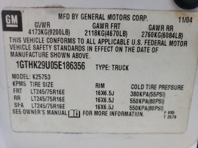 Photo 10 from auction – 2005 GMC SIERRA K25 with VIN 1GTHK29U05E186356