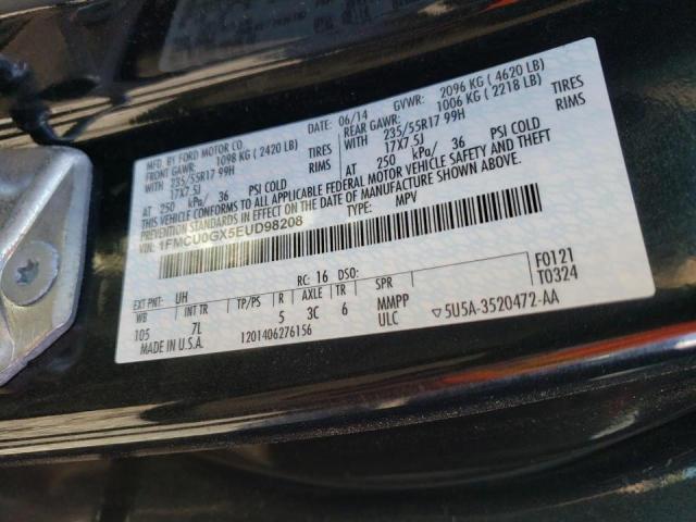 Photo 10 from auction – 2014 FORD ESCAPE SE with VIN 1FMCU0GX5EUD98208