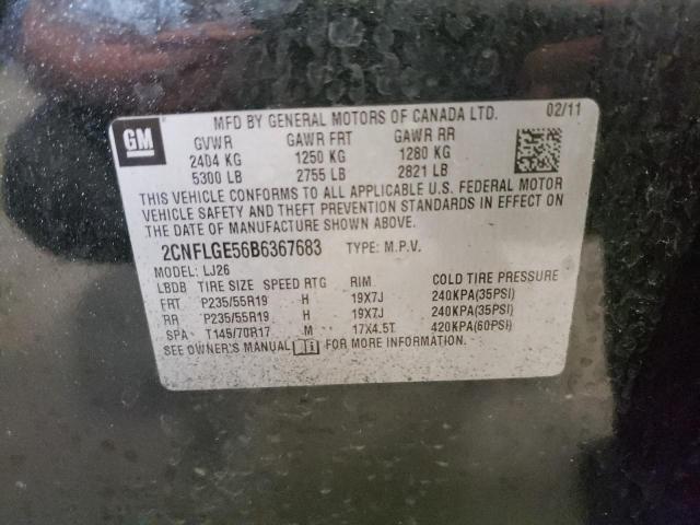 Photo 10 from auction – 2011 CHEVROLET EQUINOX LT with VIN 2CNFLGE56B6367683
