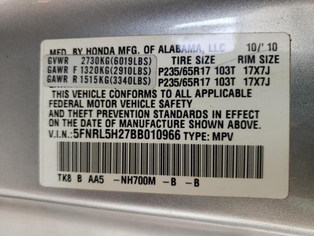 Photo 10 from auction – 2011 HONDA ODYSSEY LX with VIN 5FNRL5H27BB010966