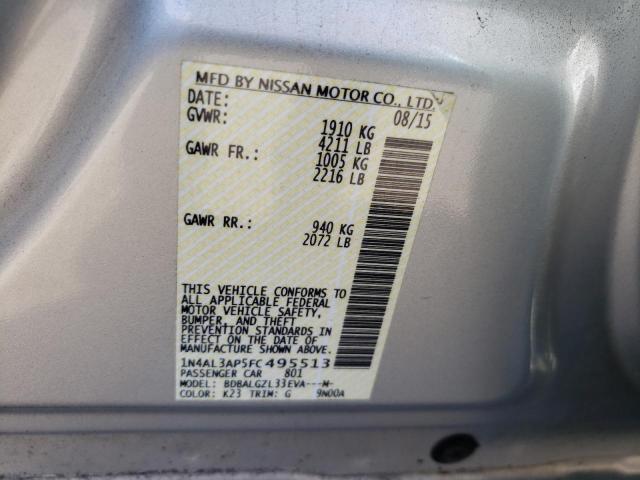 Photo 10 from auction – 2015 NISSAN ALTIMA with VIN 1N4AL3AP5FC495513