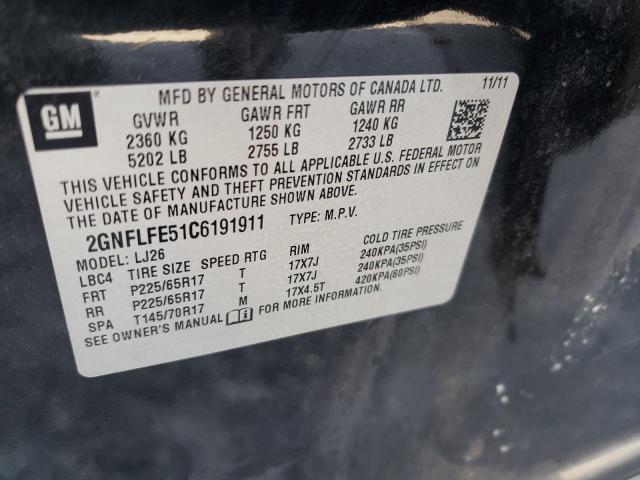 Photo 10 from auction – 2012 CHEVROLET EQUINOX LT with VIN 2GNFLFE51C6191911