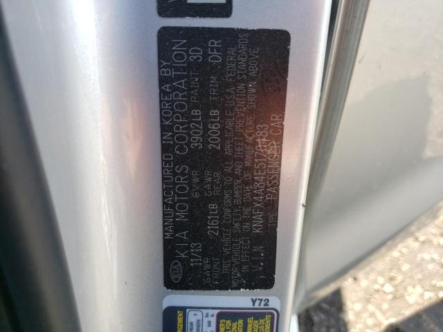 Photo 10 from auction – 2014 KIA FORTE EX with VIN KNAFX4A84E5170483