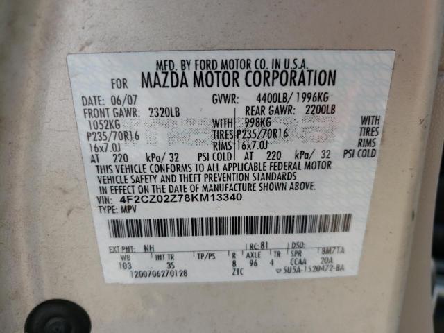 Photo 10 from auction – 2008 MAZDA TRIBUTE I with VIN 4F2CZ02Z78KM13340