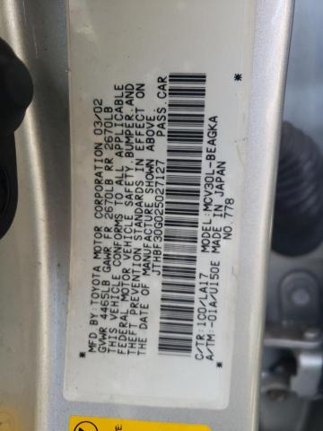 Photo 10 from auction – 2002 LEXUS ES 300 with VIN JTHBF30G025027127