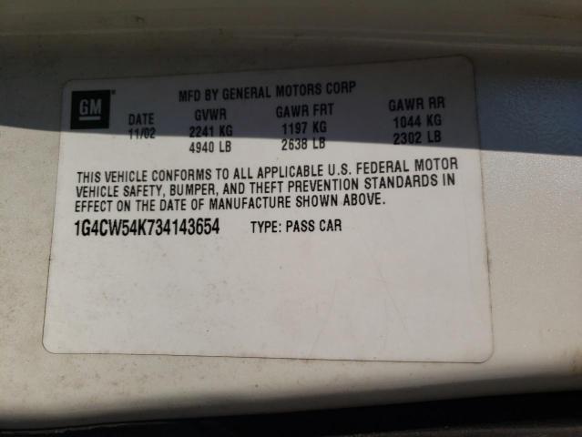Photo 10 from auction – 2003 BUICK PARK AVENU with VIN 1G4CW54K734143654