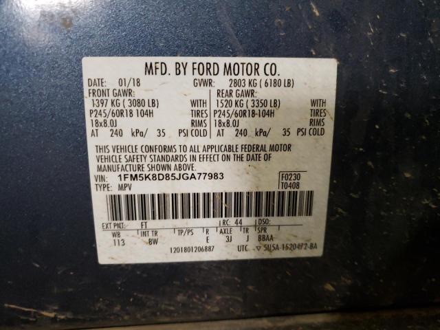 Photo 10 from auction – 2018 FORD EXPLORER X with VIN 1FM5K8D85JGA77983