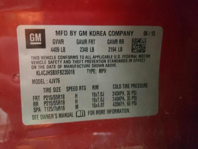 Photo 10 from auction – 2015 BUICK ENCORE PRE with VIN KL4CJHSBXFB235018
