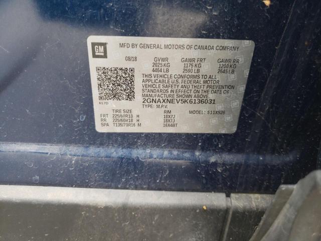 Photo 10 from auction – 2019 CHEVROLET EQUINOX PR with VIN 2GNAXNEV5K6136031