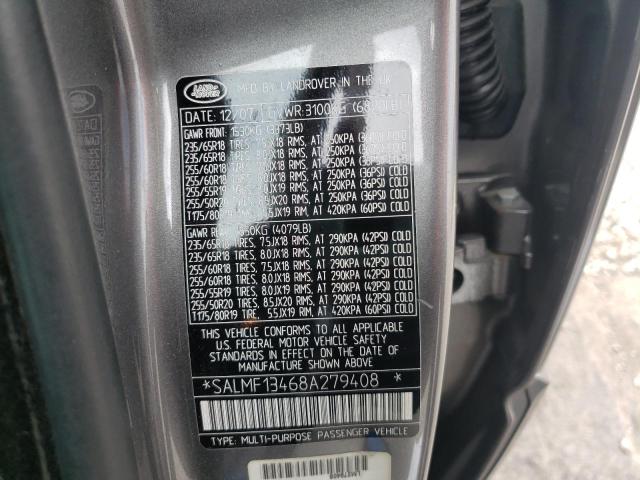 Zdjęcie 10 z aukcji – 2008 LAND ROVER RANGE ROVE z VIN SALMF13468A279408