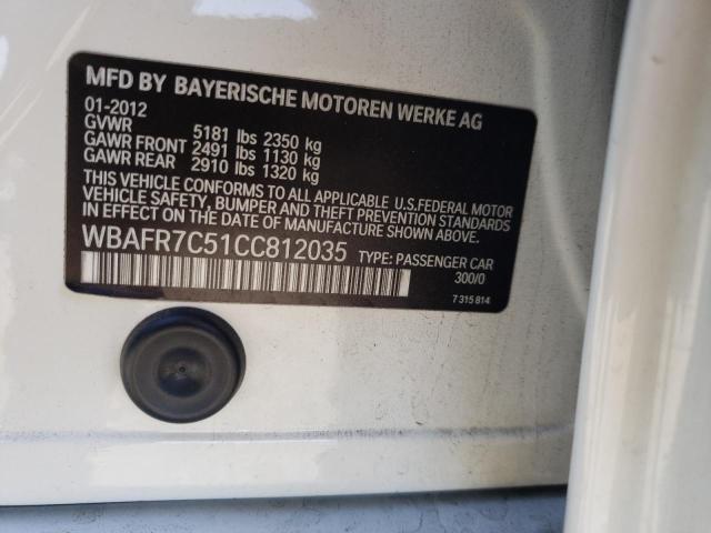 Photo 10 from auction – 2012 BMW 535 I with VIN WBAFR7C51CC812035