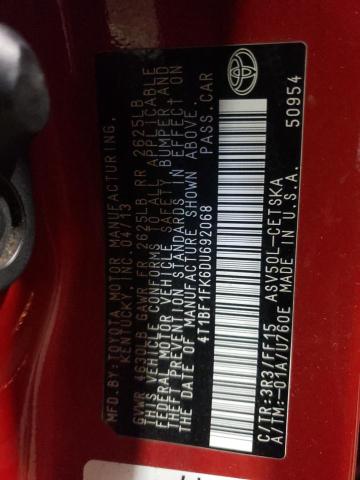 Photo 10 from auction – 2013 TOYOTA CAMRY L with VIN 4T1BF1FK6DU692068
