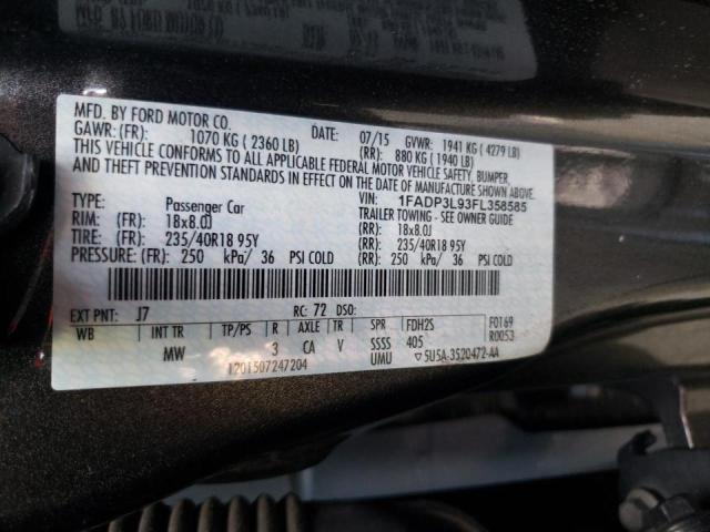Photo 10 from auction – 2015 FORD FOCUS ST with VIN 1FADP3L93FL358585