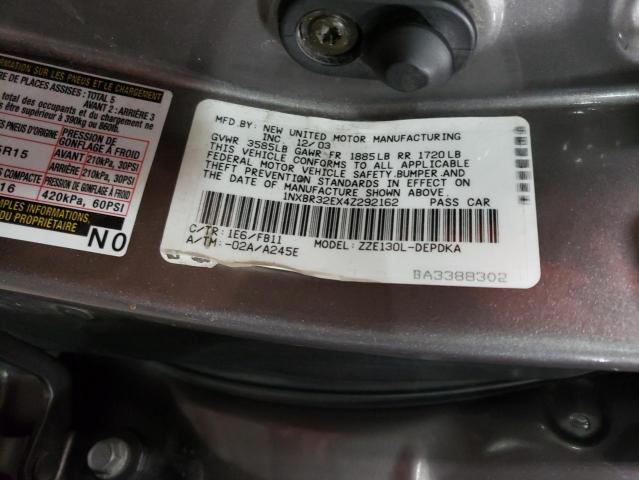 Photo 10 from auction – 2004 TOYOTA COROLLA with VIN 1NXBR32EX4Z292162