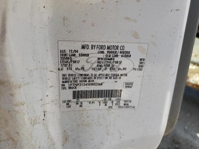 Photo 10 from auction – 2005 FORD F250 SUPER with VIN 1FTNF21545EB82368