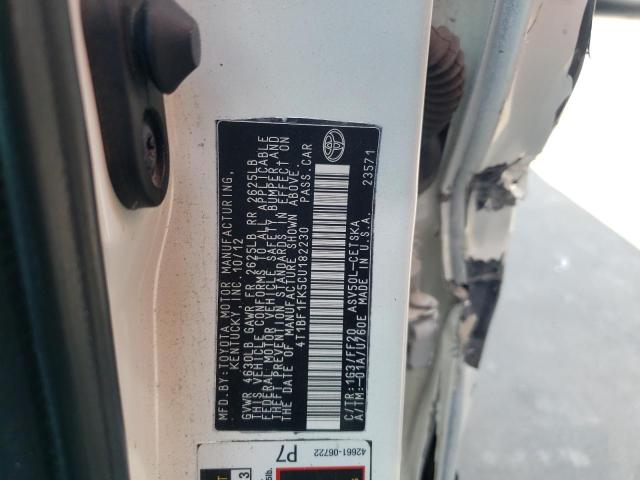 Photo 10 from auction – 2012 TOYOTA CAMRY BASE with VIN 4T1BF1FK5CU182230