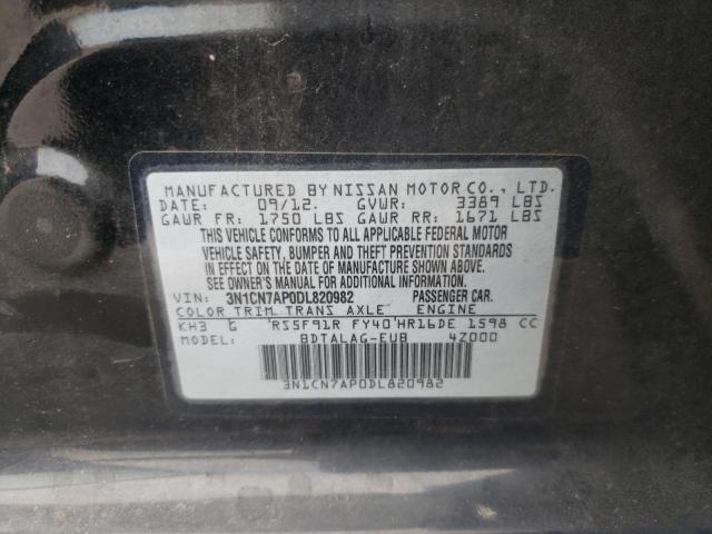 Photo 10 from auction – 2013 NISSAN VERSA S with VIN 3N1CN7AP0DL820982