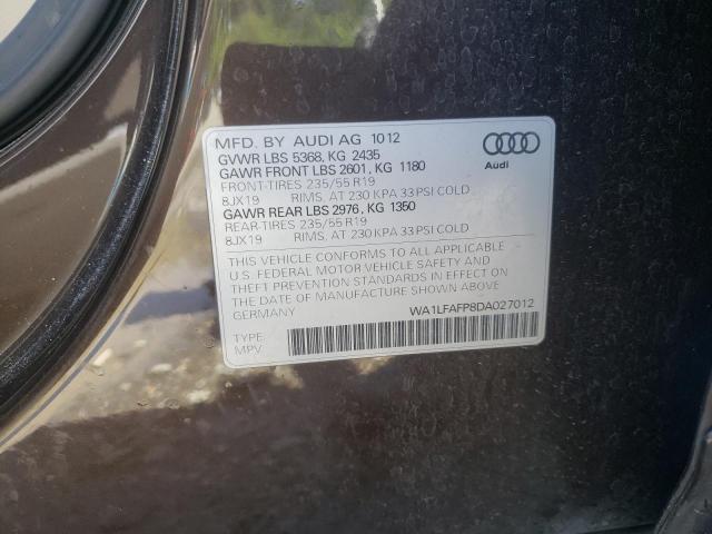 Photo 10 from auction – 2013 AUDI Q5 PREMIUM with VIN WA1LFAFP8DA027012