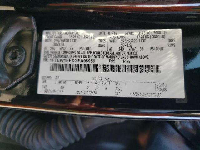 Photo 10 from auction – 2016 FORD F150 SUPER with VIN 1FTEW1EFXGFA96959