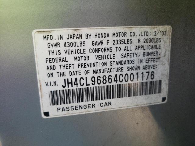 Photo 10 from auction – 2004 ACURA TSX with VIN JH4CL96864C001176