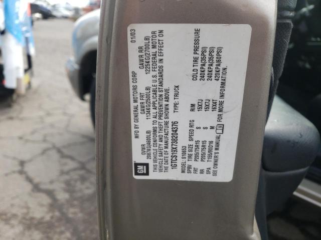 Photo 10 from auction – 2003 GMC SONOMA with VIN 1GTCS19X738204376